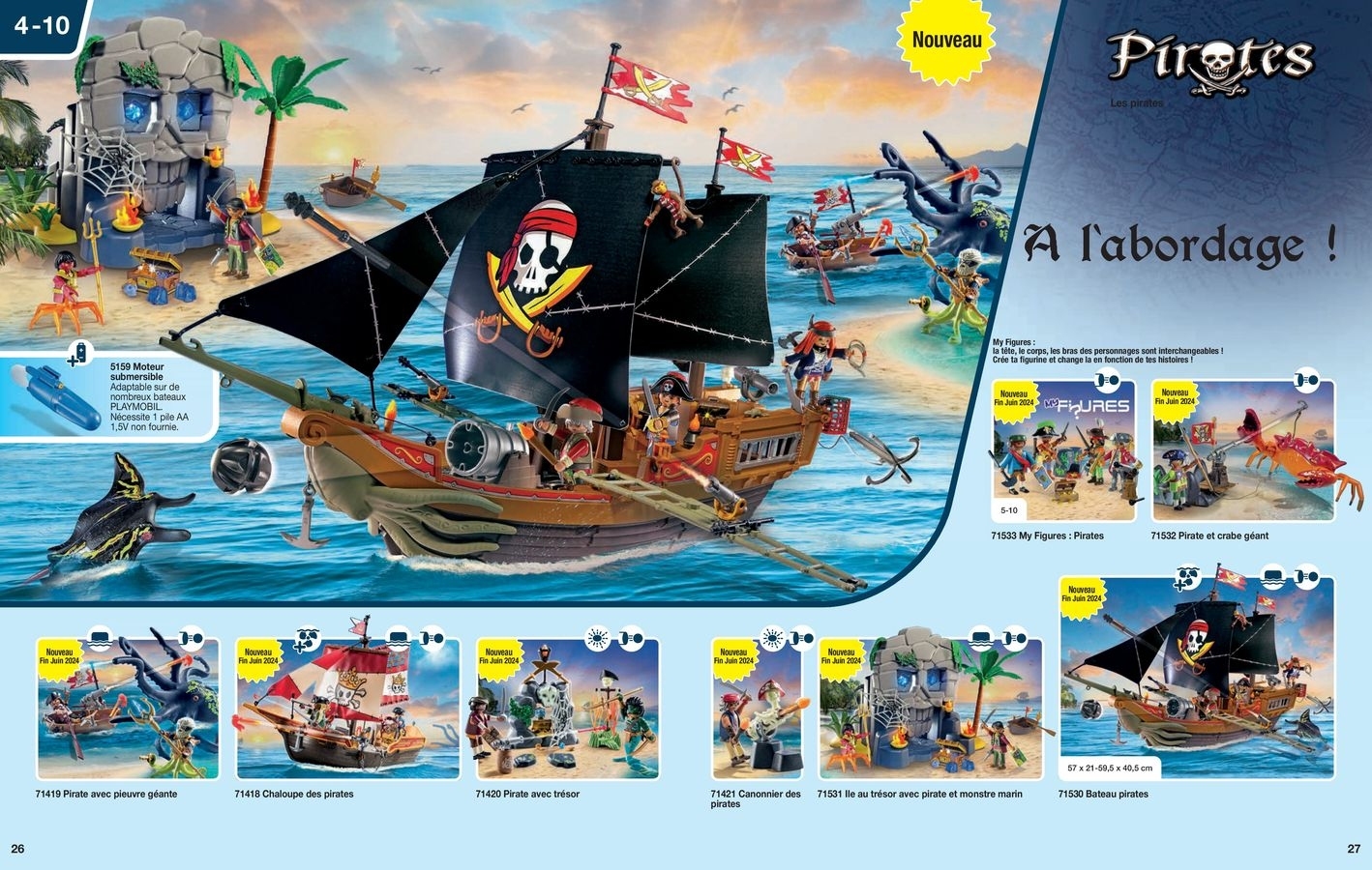 Playmobil - Pirates 71419 Pirate Avec Pieuvre Géante